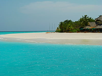Maldiverna, Ocean, havet, ön, Vacker, Resort, stranden