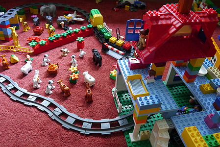 LEGO, dětský pokoj, Zdálo se, že, hrát, vlakem, byt