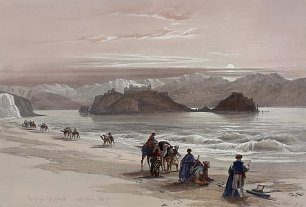 베 두 인, 낙 타 라이더, 1839, 아일랜드, graia, akabah, 그리기