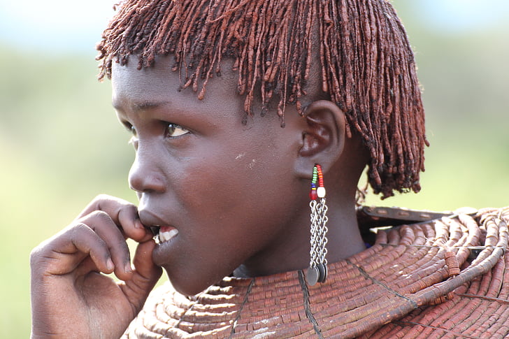 ethnique, visage, femelle, l’Afrique