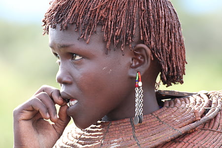 этнических, лицо, девушки, Африка