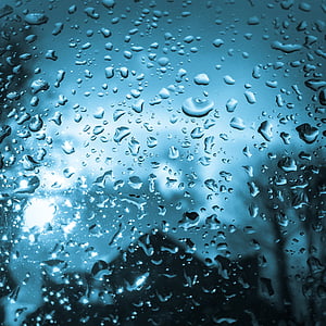 капка вода, дъжд, дъждовна капка, диск, мокър, капково, стъкло