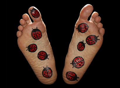 bug, feet, foot, fun, funny, ladybug, sole