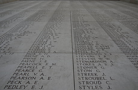 Gedenkplaat, Eerste Wereldoorlog, stenen tableau, naam, geheugen