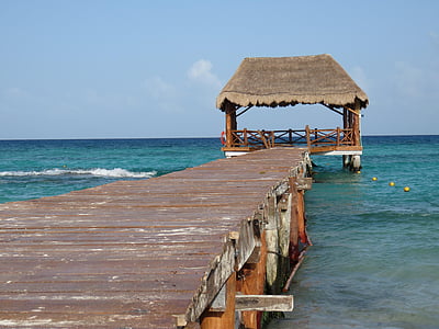 Pantai, boardwalk, kabin
