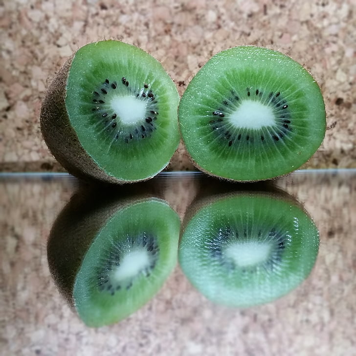 Kiwi, frugt, sund, mad, frugter, vitaminer, spejling
