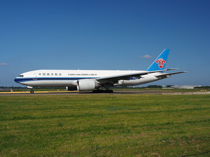 China southern airlines, Boeing 777, repülőgép, repülőgép, gurulás, repülőtér, szállítás