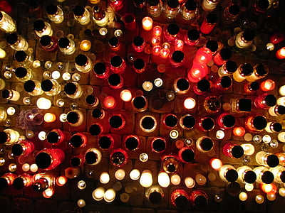 ден на мъртвите, свещи, Грейвс, светлини, фонове, абстрактни, нощ