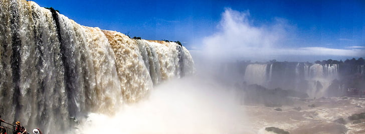 Falls, Iguaçu, Brazylia, Wodospad, Natura, wody, objętych