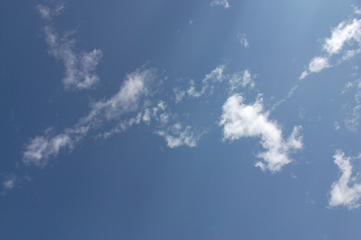 niebo, chmury, chmury formularza, niebieski, piękne, nastrój