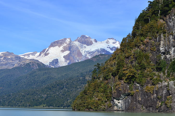 Patagonia, hösten, grön, sjön
