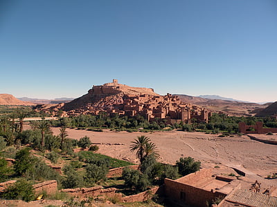 aitbenhaddou, 摩洛哥, 巴, 沙漠, 城堡, 景观
