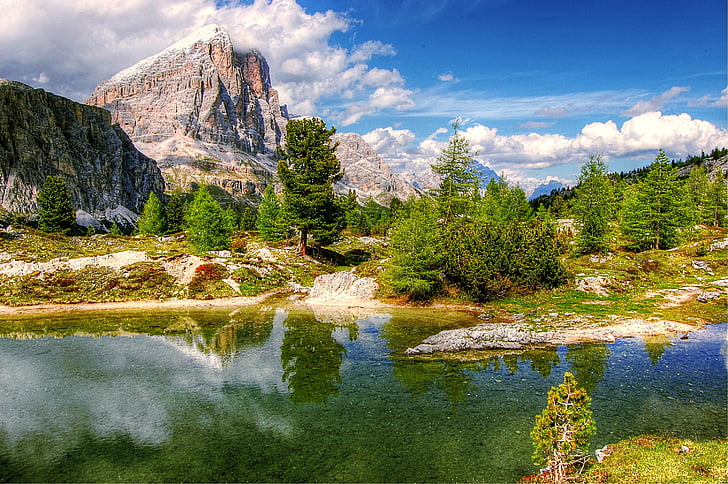 Dolomiterna, bergen, Italien, Visa, Alpin, vandring, naturen