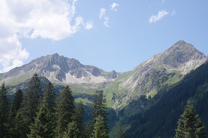 grobo rog, gaishorn, Allgäuske Alpe, Alpski, gore, vrh