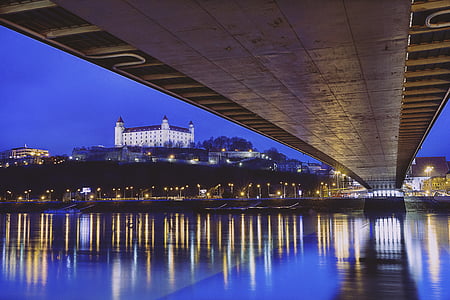 Bratislava, puente, agua, Eslovaquia, Danubio, Río, Eslovaco