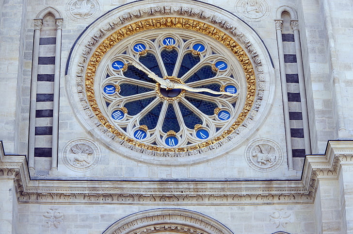 pulkstenis, rozete, St denis, bazilika, Karaliskā, Nekropolē, Francijas karaļi