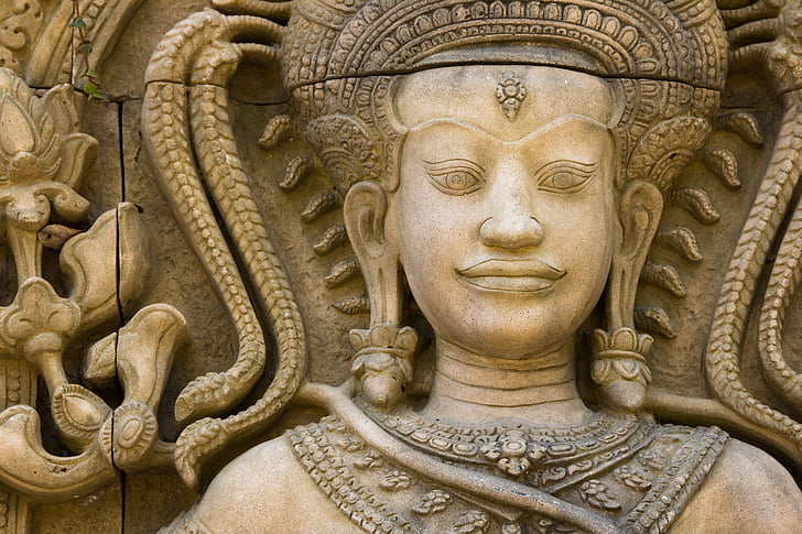 Buda, escultura, piedra, Tailandia, estatua de, antigua, Templo de