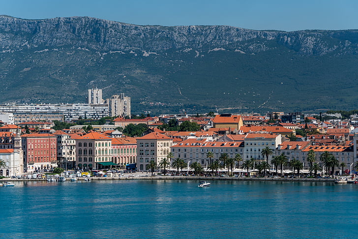 Split, Hrvaška, arhitektura, gore, krajine, sredozemski, mesto
