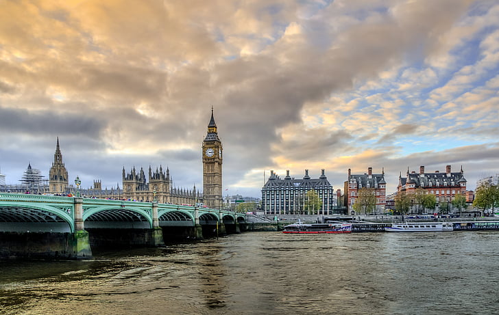 Londýn, Victoria, big ben, Victoria most, Anglie, Velká Británie, orientační bod