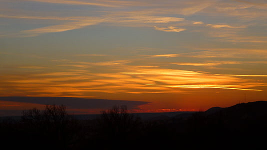 coucher de soleil, Nuage, lumière, színesfelhő, Panorama, paysage, Sky