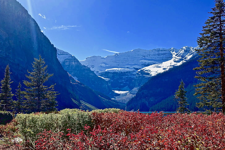 montañas, glaciar de, Valle, Scenic, Canadá, montañas rocosas, Lake louise
