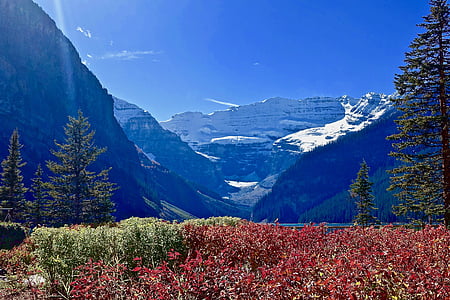 Bergen, gletsjer, vallei, schilderachtige, Canada, Rockies, Lake louise