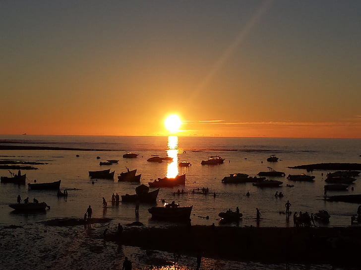 Sonnenuntergang, Casablanca, Strand, Marokko-Strand