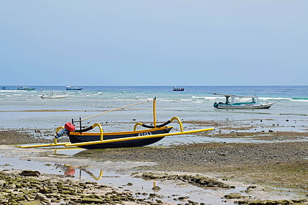 Indonesië, reizen, Gili-eilanden, zee, schip, water, strand