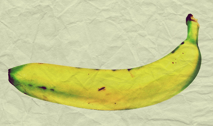 plátano, papel, velar, arrugado, fruta, amarillo, alimentos