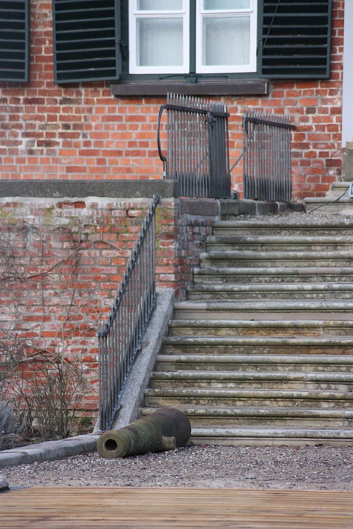 bomb, castle, middle ages, staircase, steps, brick