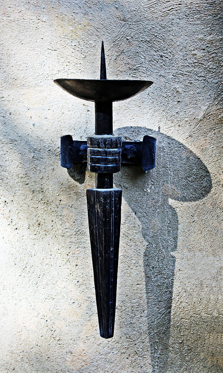 стената свещ титуляр, ковано желязо, метал, желязо, ковачество, декоративни, носталгия