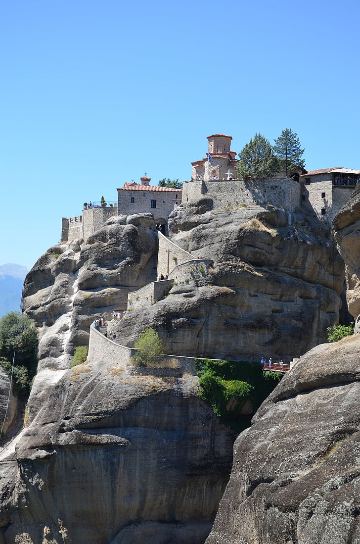 Meteora, Grekland, Cliff, ortodoxa, landskap, Rock, Mountain