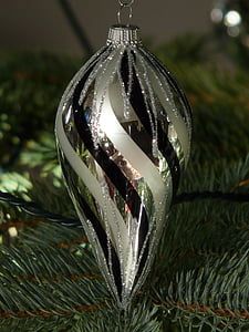 Christmas ornament, Kugel, Weihnachtsschmuck, Weihnachtskugel, Weihnachtsbaumschmuck, Silber, Weihnachten