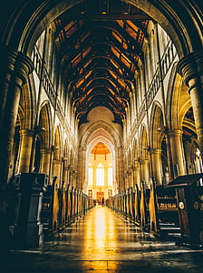 aisle, arch, architecture, building, cathedral, ceiling, church