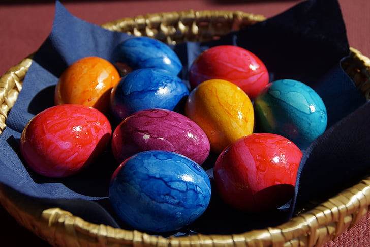 uskrsna jaja, proljeće, Uskrsni zeko, košara, körbchen Uskrs košare, jaje, šarene