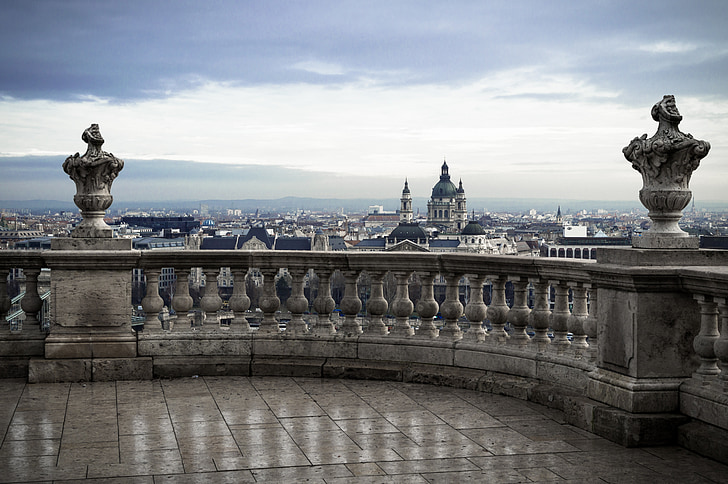 Budapest, Szent istván-basilika, Castle, sateisena, pilvi, taivas, rakennus
