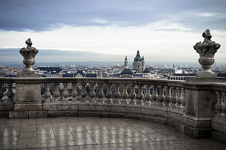 Budapest, Basílica de Szent istván, Castillo, lluvias, nube, cielo, edificio