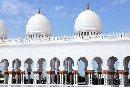 Abu dhabi, Mesquita Sheikh zayed, arquitetura, colunata