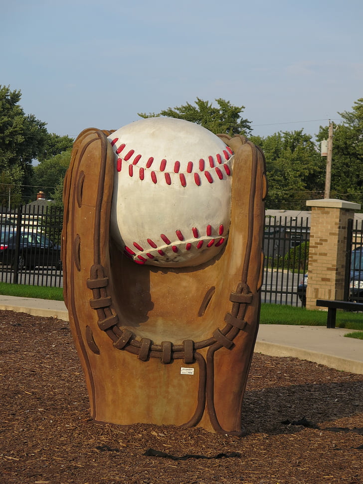 baseball, Mitt, Park, uden for, sommer, landskab