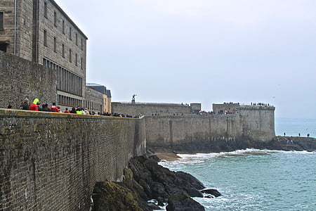 Saint malo, morje, Ocean, Brittany, obzidje
