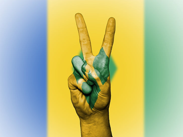Saint vincent e Grenadine, Saint, Vincent, Grenadine, pace, mano, nazione