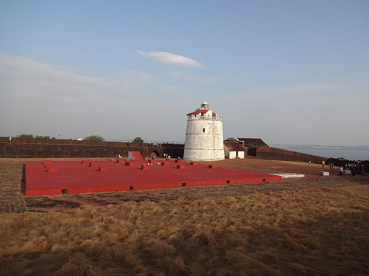fort, watchtower, aguada, fortress, landmark, fortification, tourism