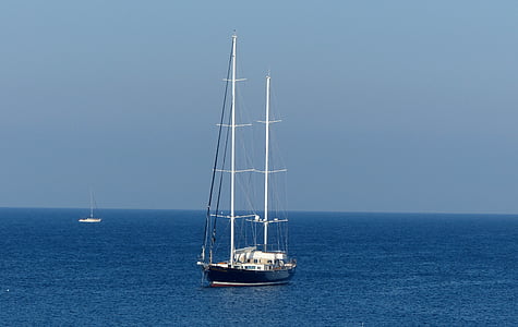 kapal layar, Mediterania, biru, tiang, Pantai, Malta, berlayar