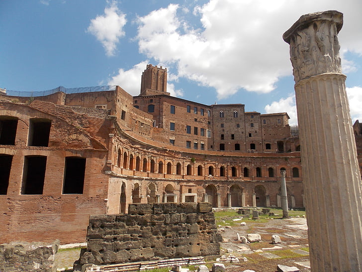 Forum romanum, Rom, gamla, landmärke, arkitektur, historia, kolumn