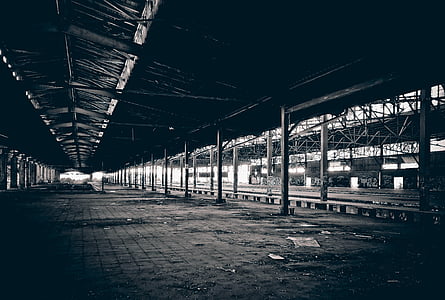 lost places, old, decay, ruin, railway depot, train, train hall