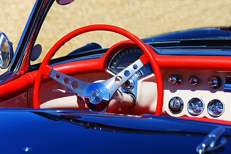 Corvette, samochód, koło kierownicy, Chrome, pojazdów lądowych, luksusowe, transportu