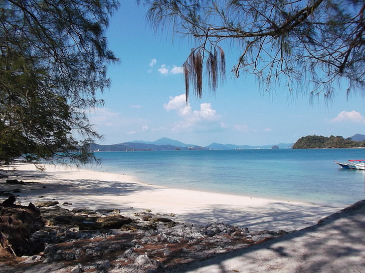 stranden, Langkawi, Malaysia, avslapning, hav, natur, solen