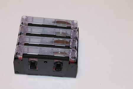 microcassettes, boîte de cassette, cassette, microcassette, ruban adhésif, bande, bande de données