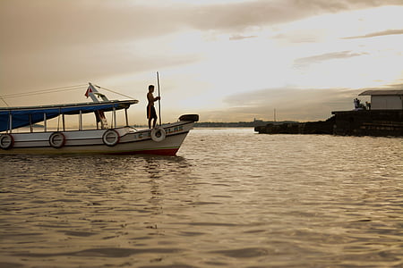 Amazon, Rio, Boot, Landschaft, Wasser, Horizont, Brazilien