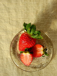 jordgubbar, bär, frukter, frukt, läckra, mat, äta